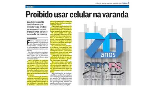 PROIBIDO USAR CELULAR NA VARANDA - Jornal A Tribuna