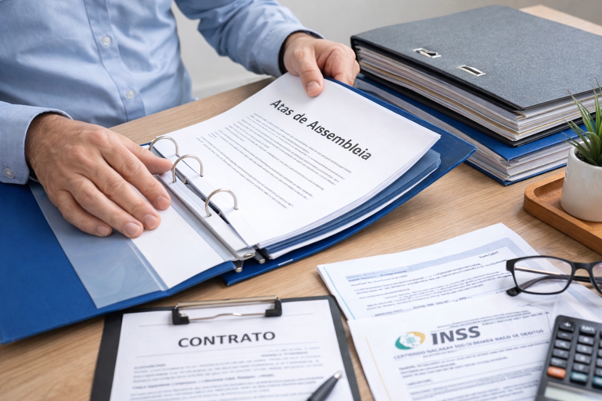 Organização documental no início do ano: atas, contratos e certidões