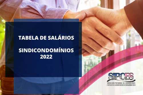 Tabela de salários Sindicondomínios - 2022